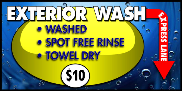 Exterior Wash Package at $9.95